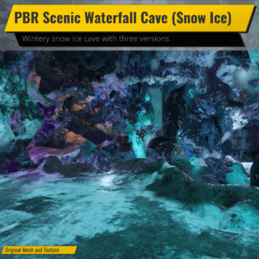 PBR Scenic Waterfall Cave (Winter Snow Ice)